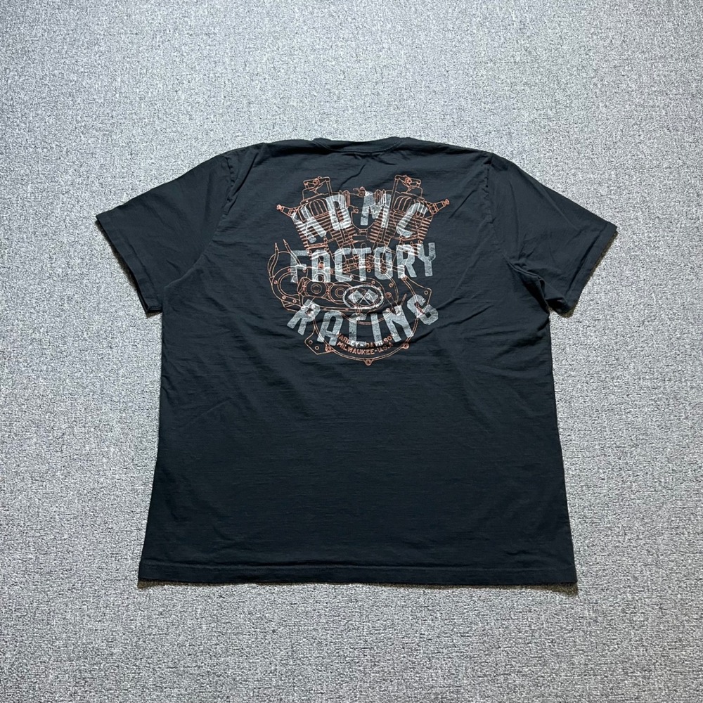 Harley Davidson H-DMC Factory Racing T-Shirt 3XL Black Graphic Tee Short Sleeve